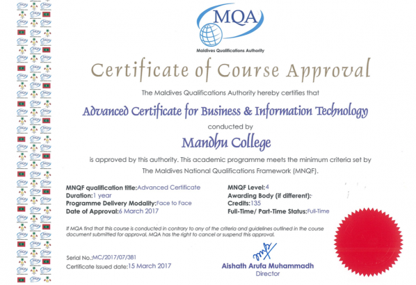 Advanced Certificate For Business & Information Technology – Mandhu College