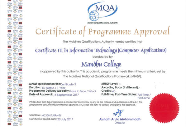 Mandhu College CertificateIII Information Technology 